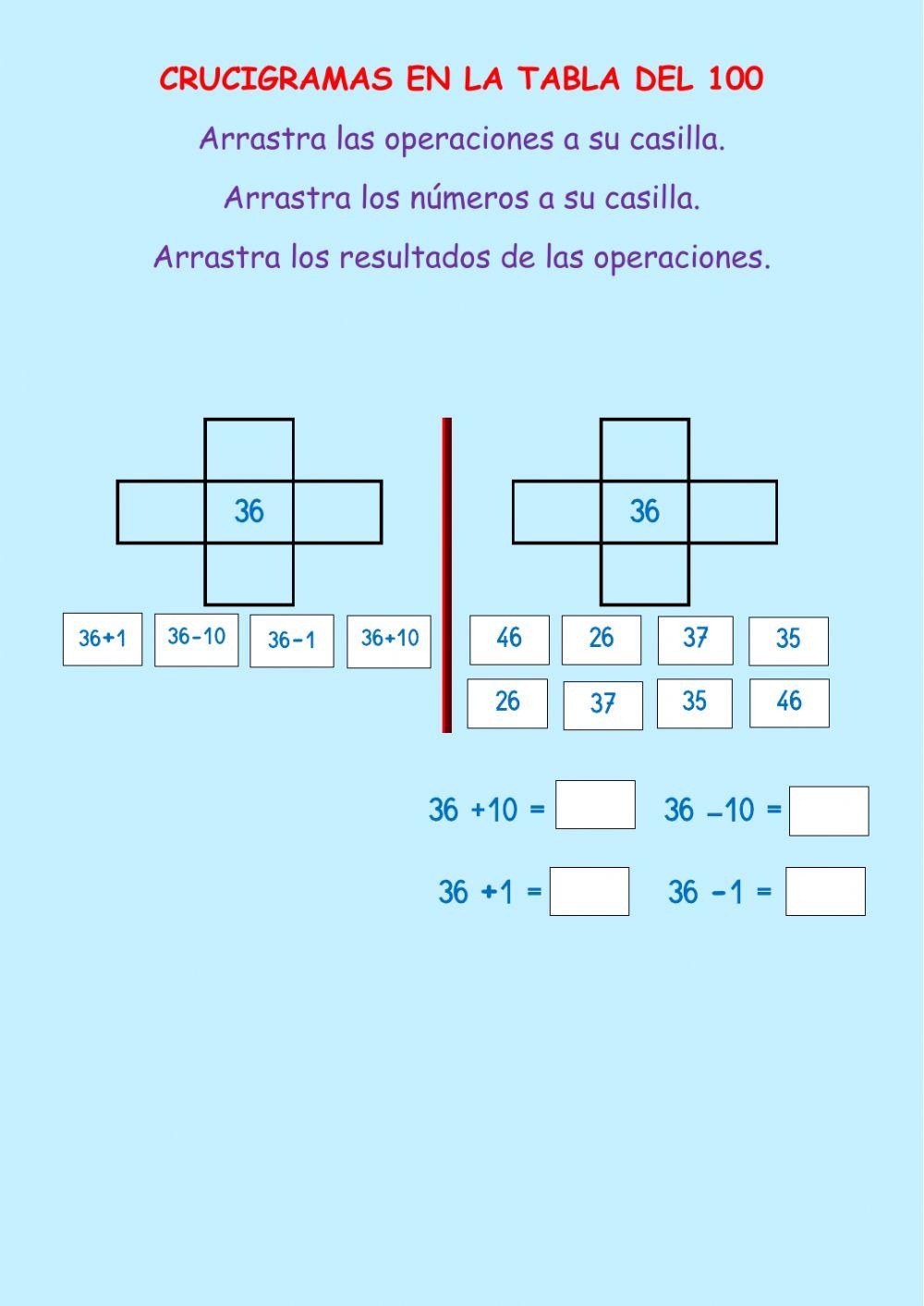 Crucigrama numérico 1 Crucigrama numérico 1