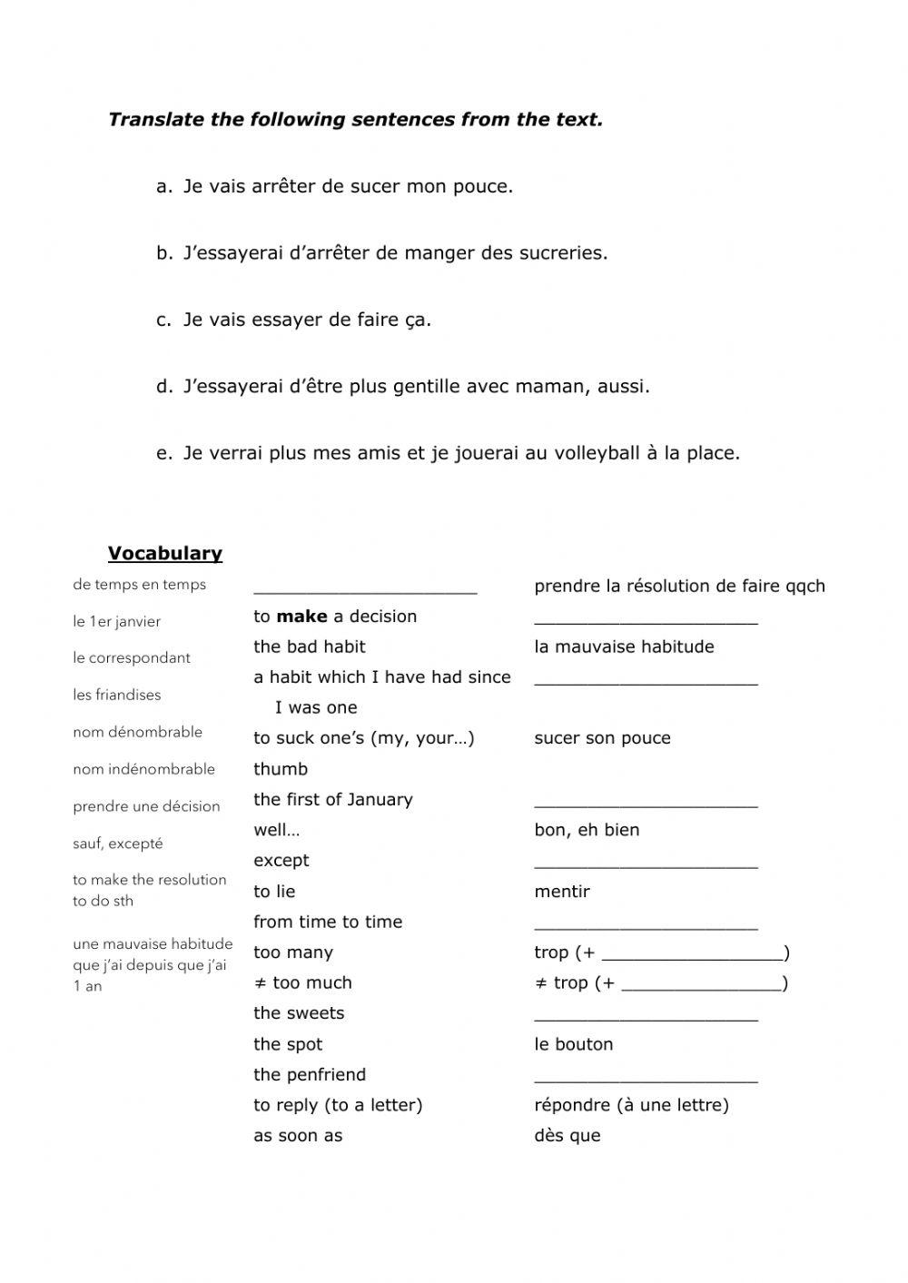 New Year Resolutions, CL1