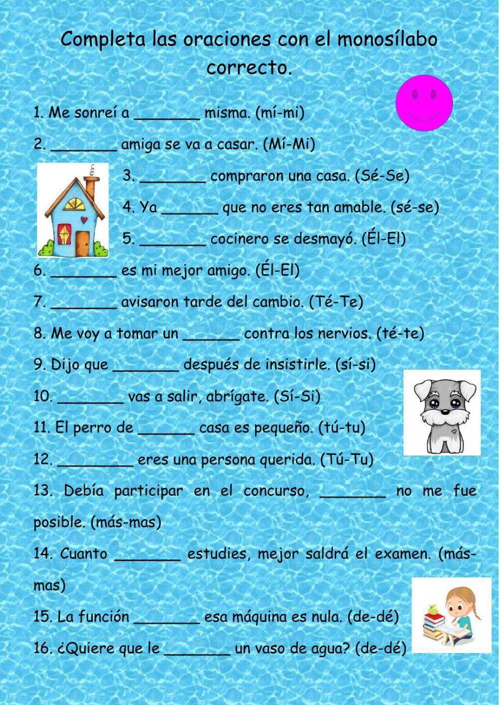 Tilde en monosílabos Tilde en monosílabos