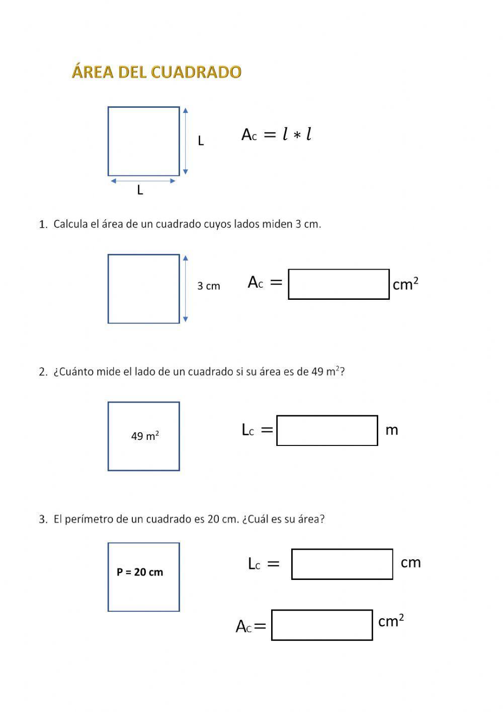 Áreas de figuras planas