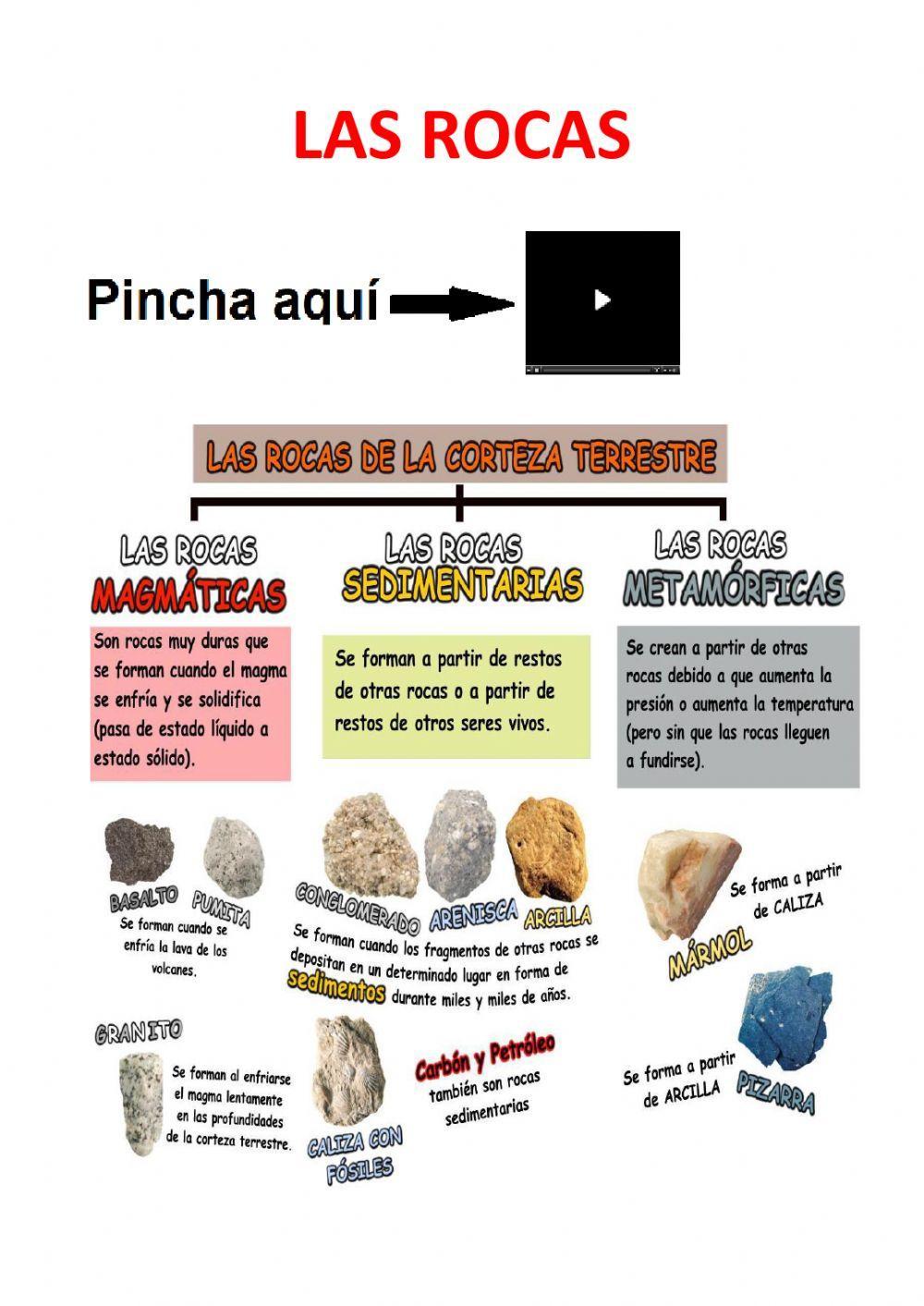 Las rocas | Free Interactive Worksheets | 612515, image size:1000x1413