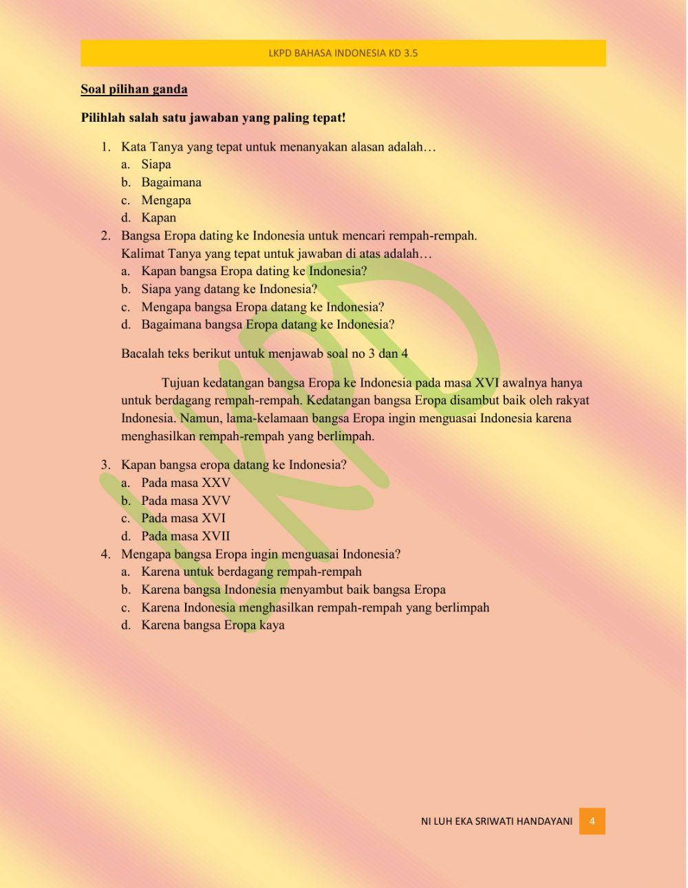 LKPD Bahasa Indonesia