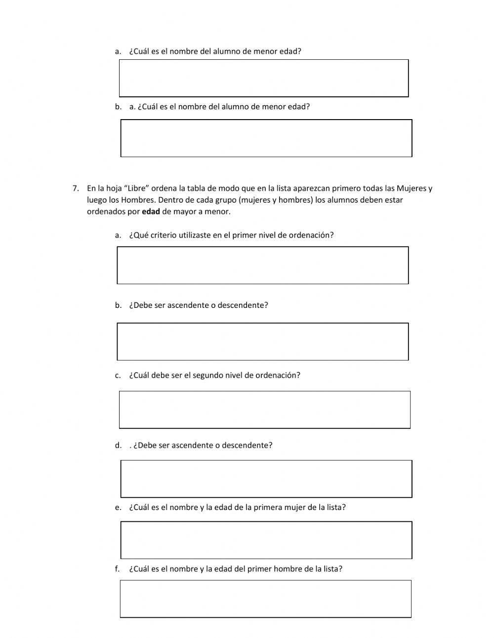 Ordenar datos en Excel