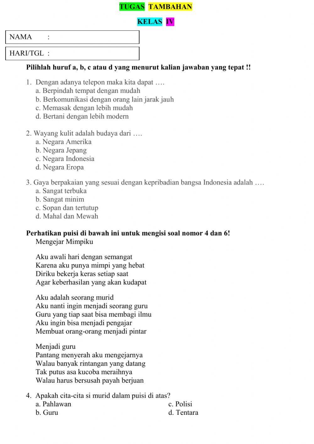 Rabu, 20 Januari 2021