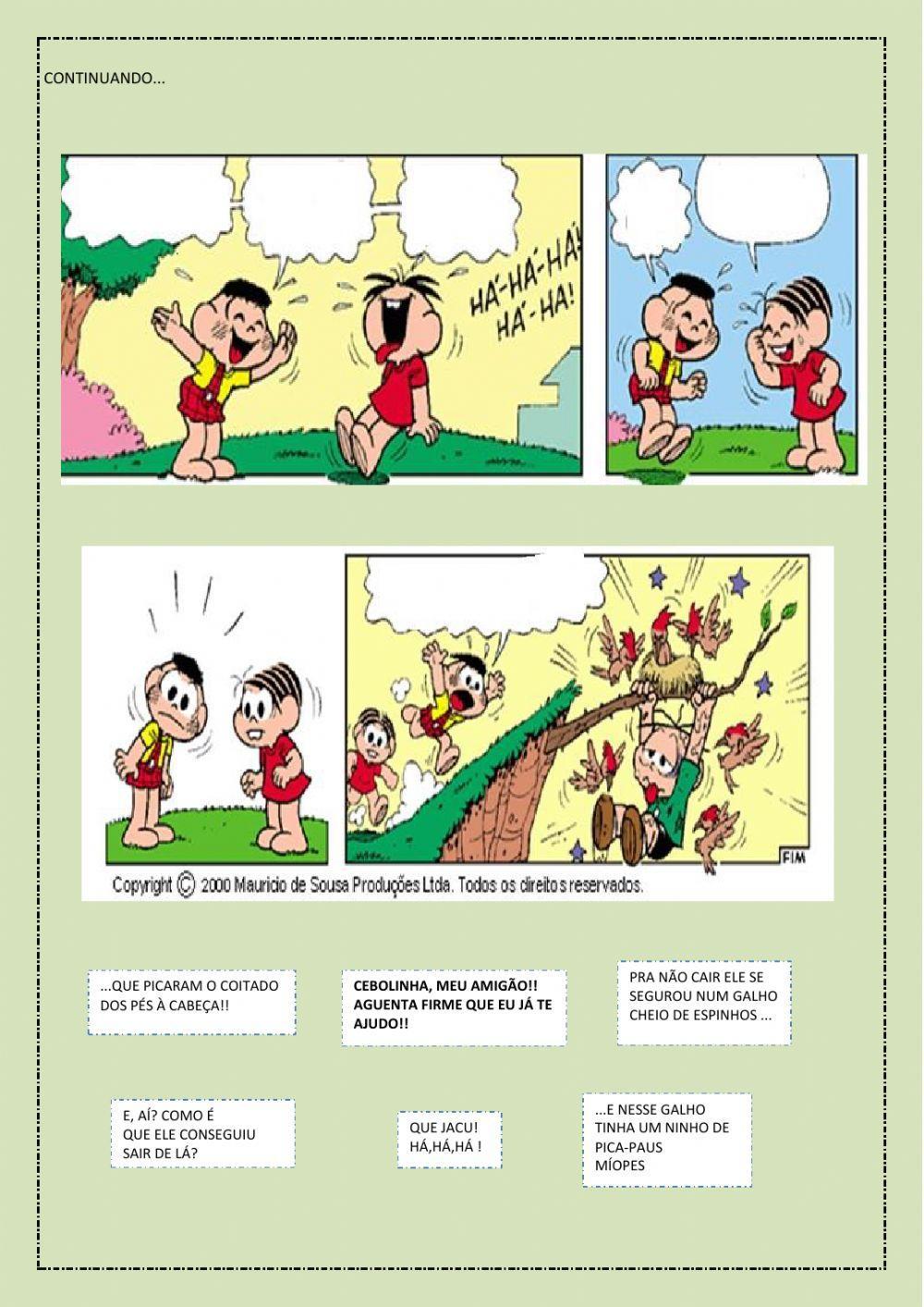 História em quadrinhos- turma da Mônica