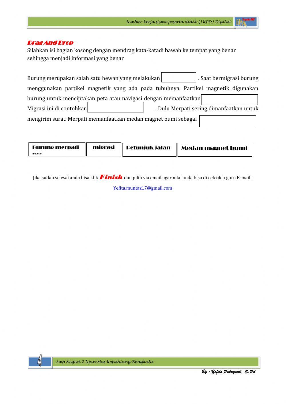 LKPD Kemagnetan pada Hewan