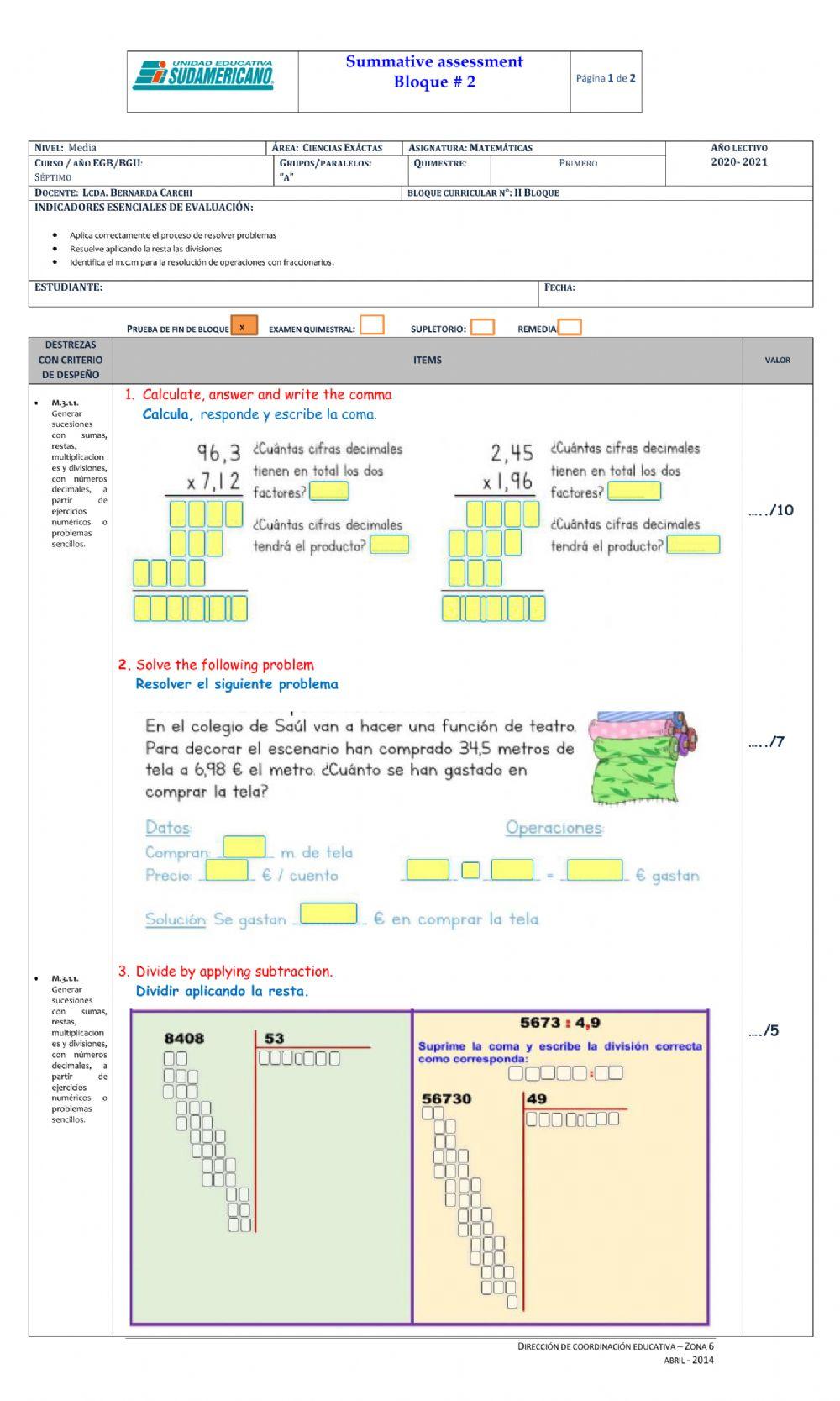 Prueba Free Interactive Worksheets 647515