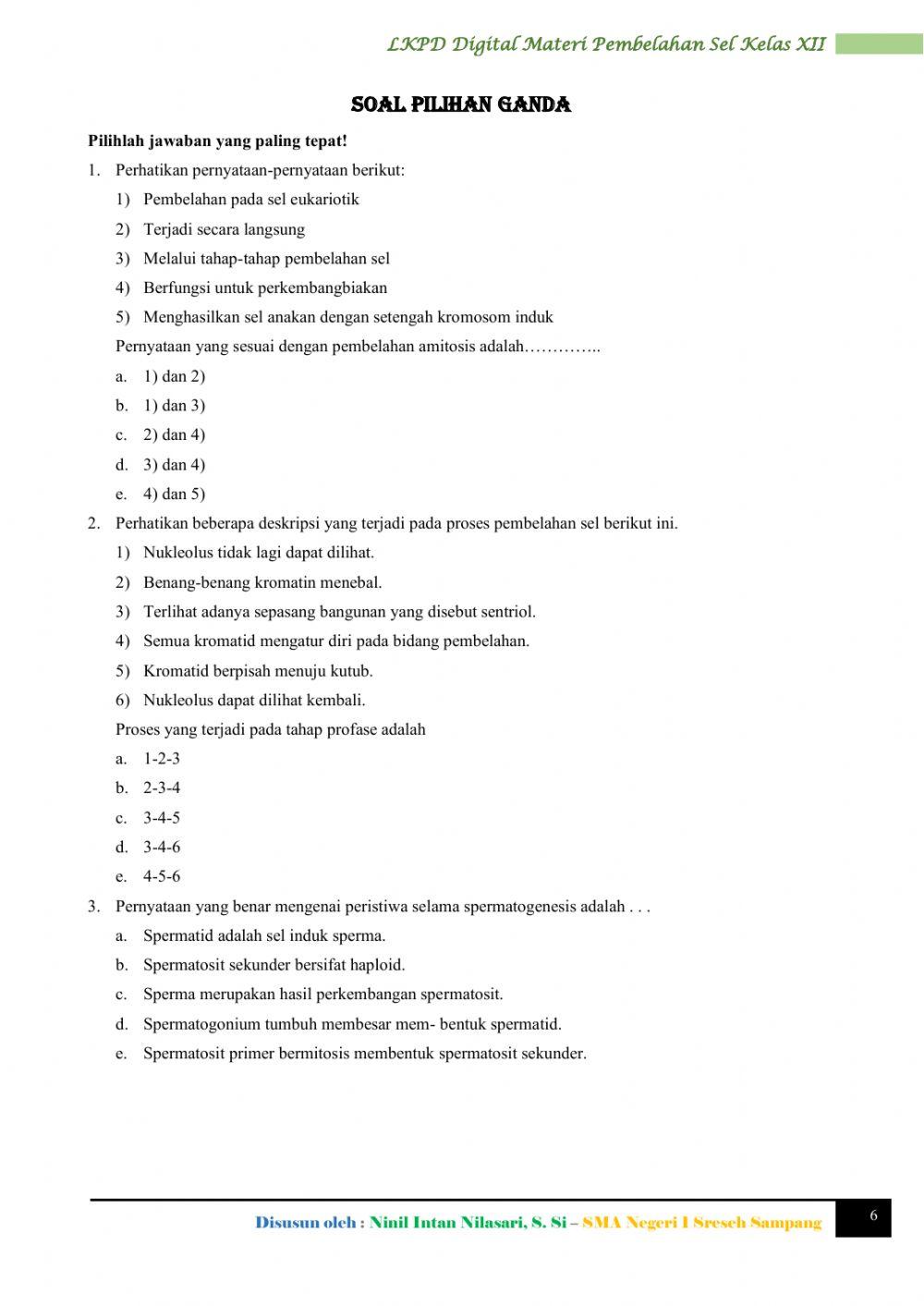 LKPD Digital Mata Pelajaran Biologi