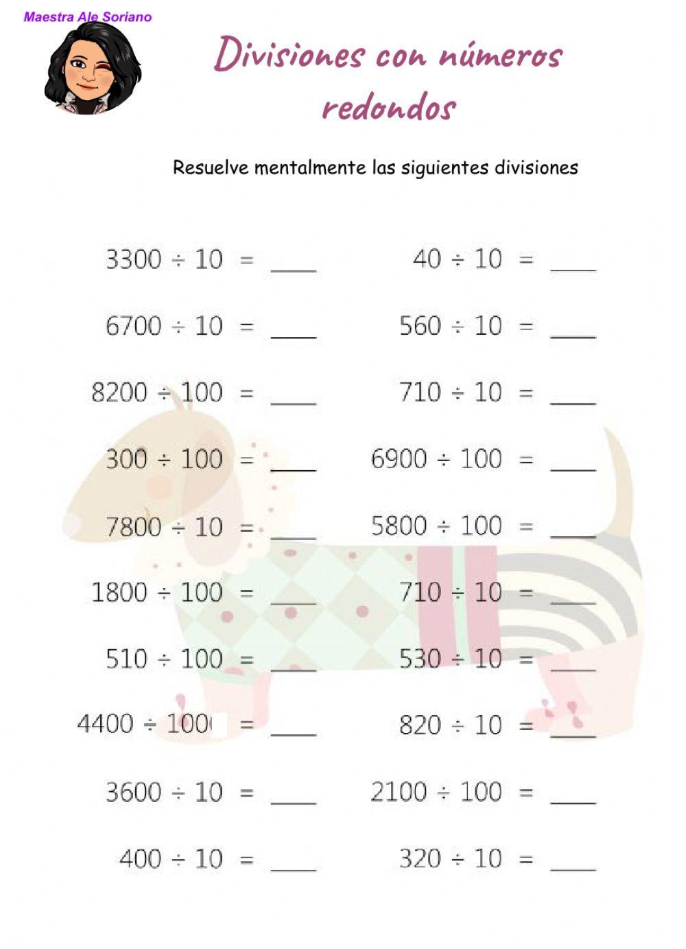 Divisiones con números redondos