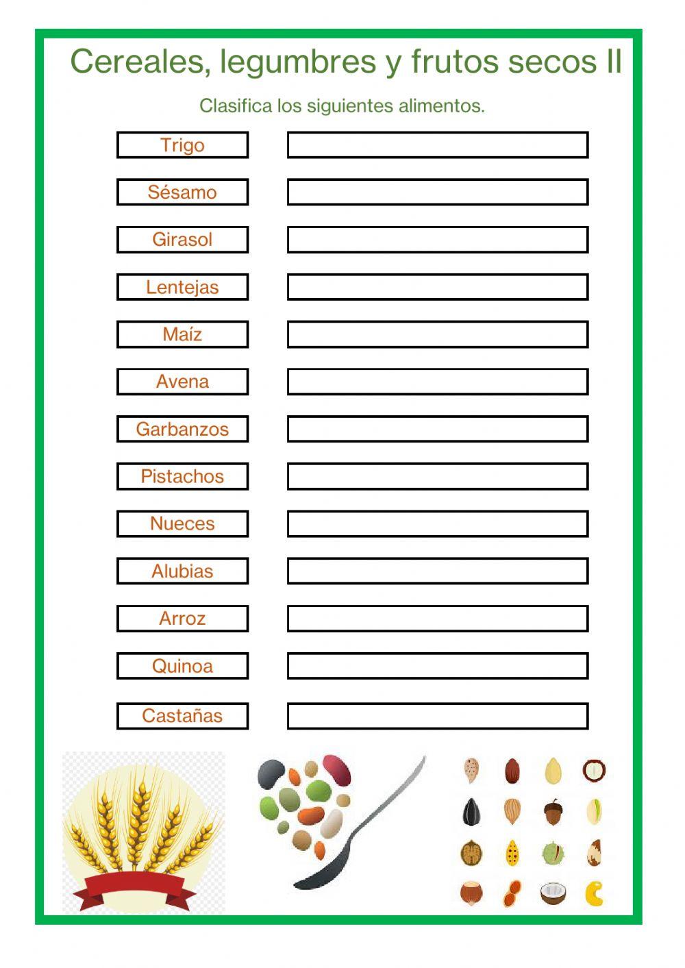 Cereales, legumbres y frutos secos II