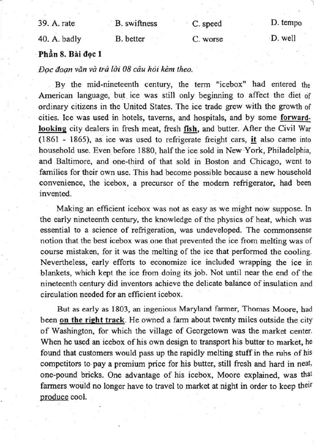 Đề thi đánh giá năng lực ngoại ngữ Tiếng Anh vào lớp 10 Chuyên ngoại ngữ - Số 1.1