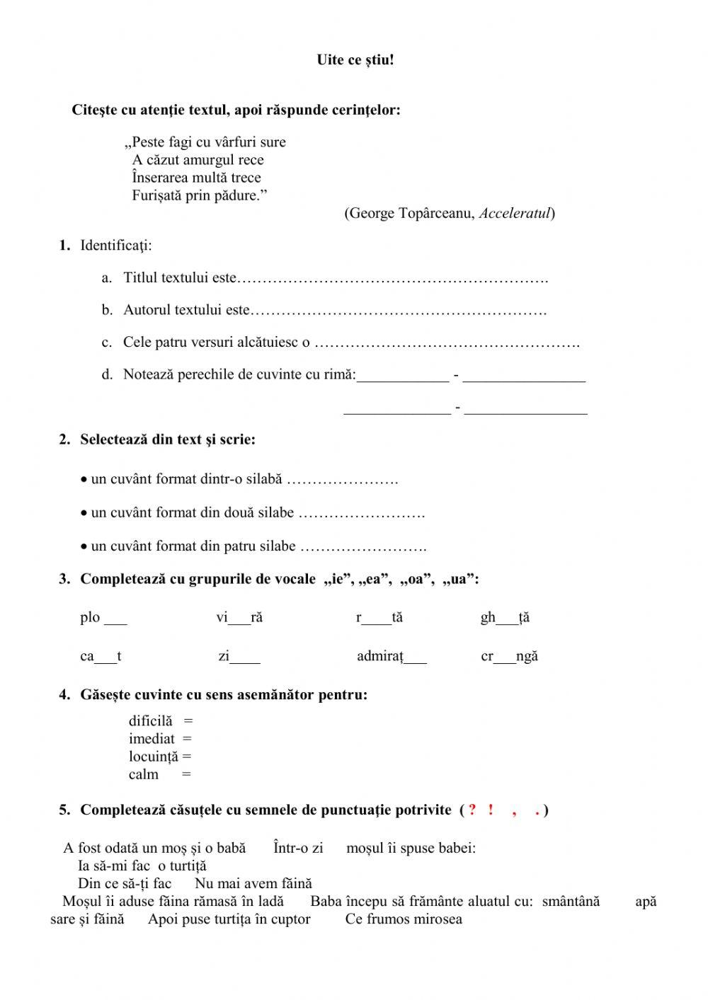 Recapitulare semestrul I