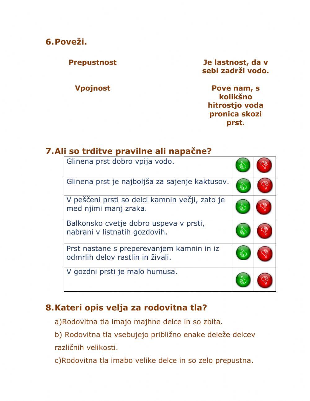 Utrjevanje znanja -PRST