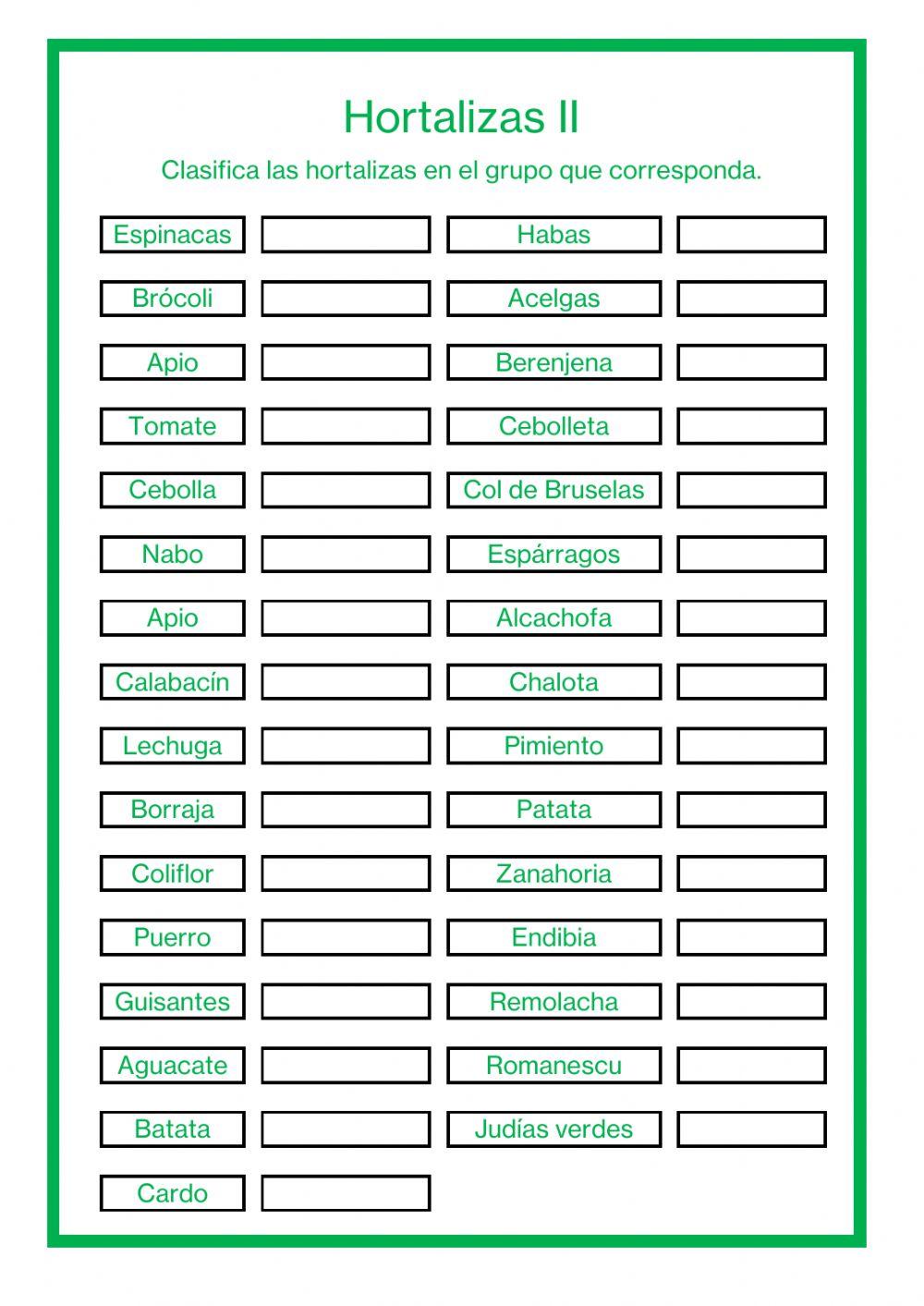 Hortalizas II