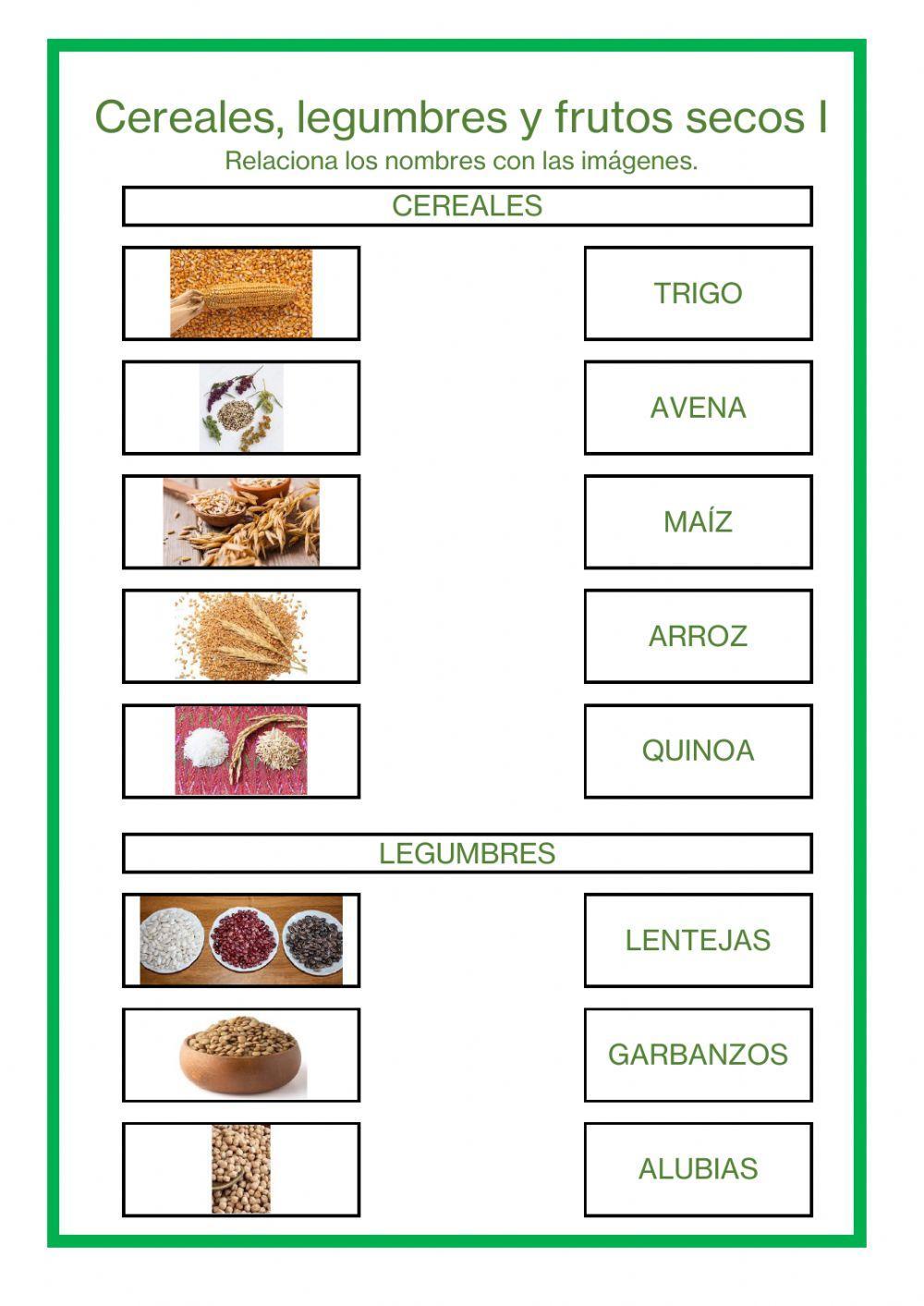 Cereales, legumbres y frutos secos I