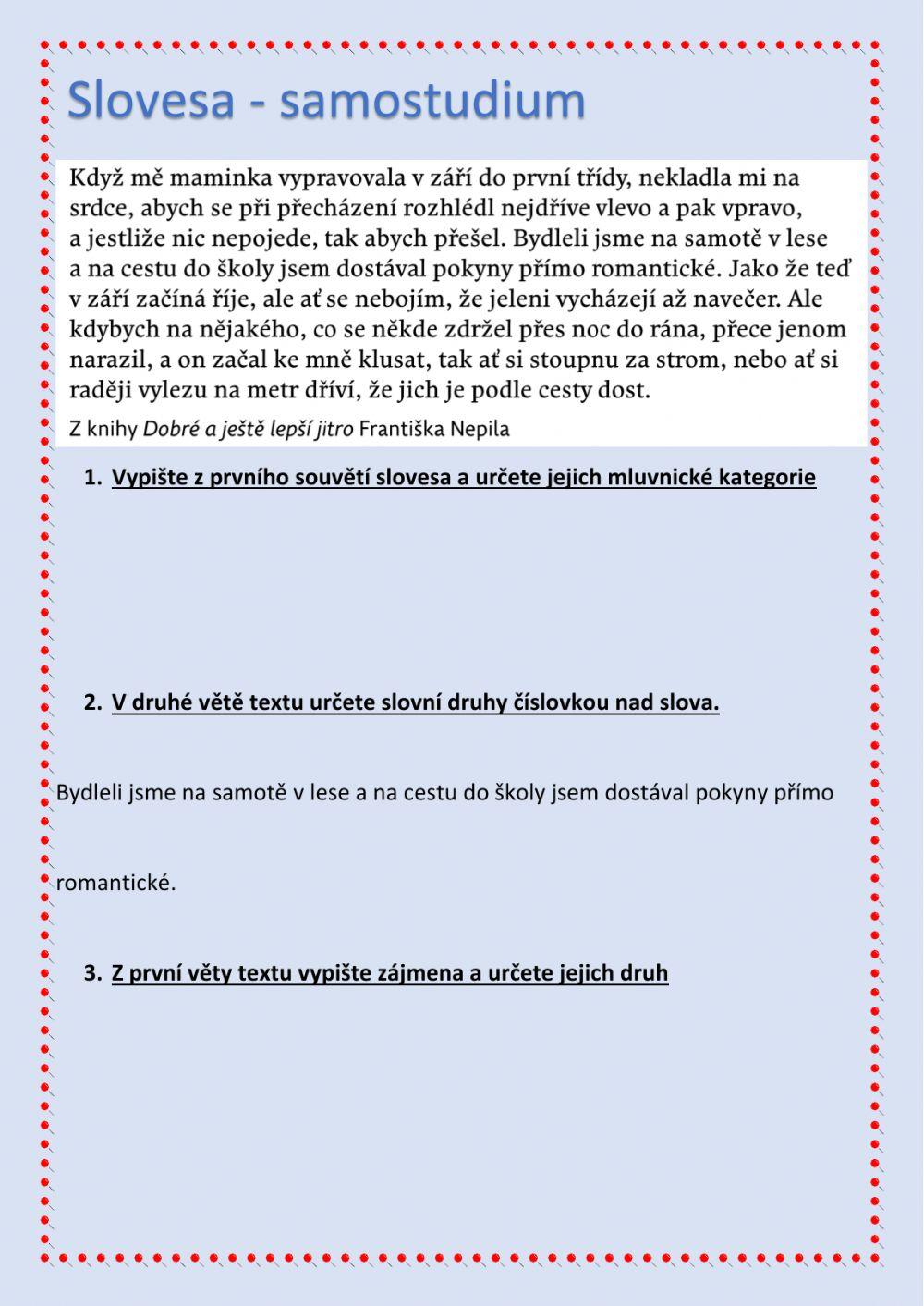 Opakování tvarosloví