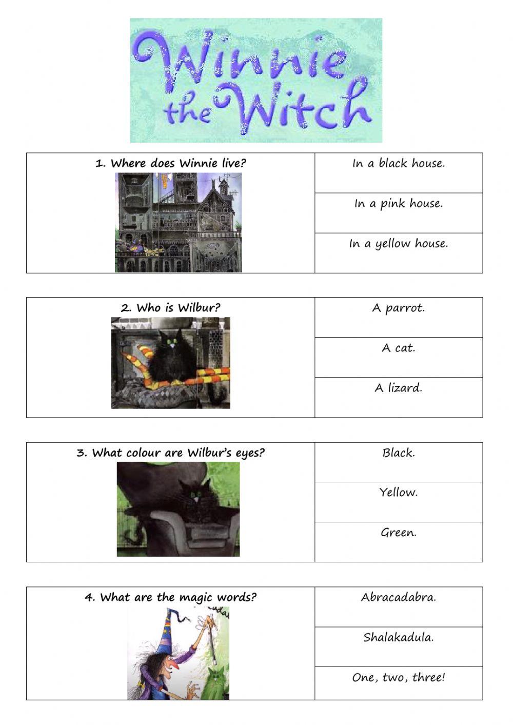 Winnie the witch questionnaire