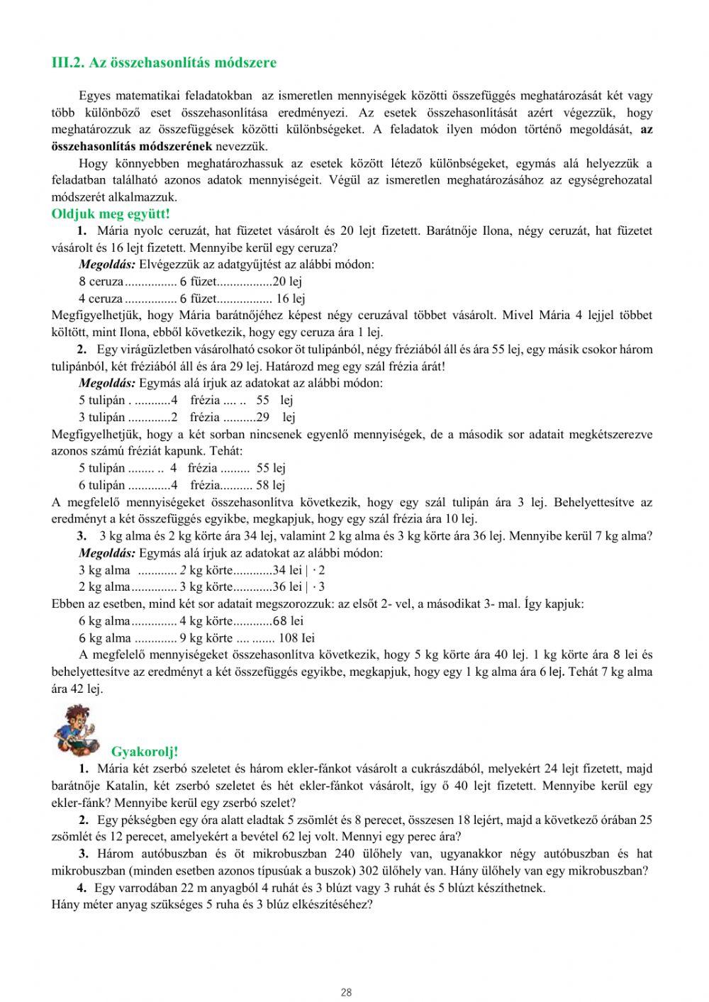 Összehasonlítás módszere