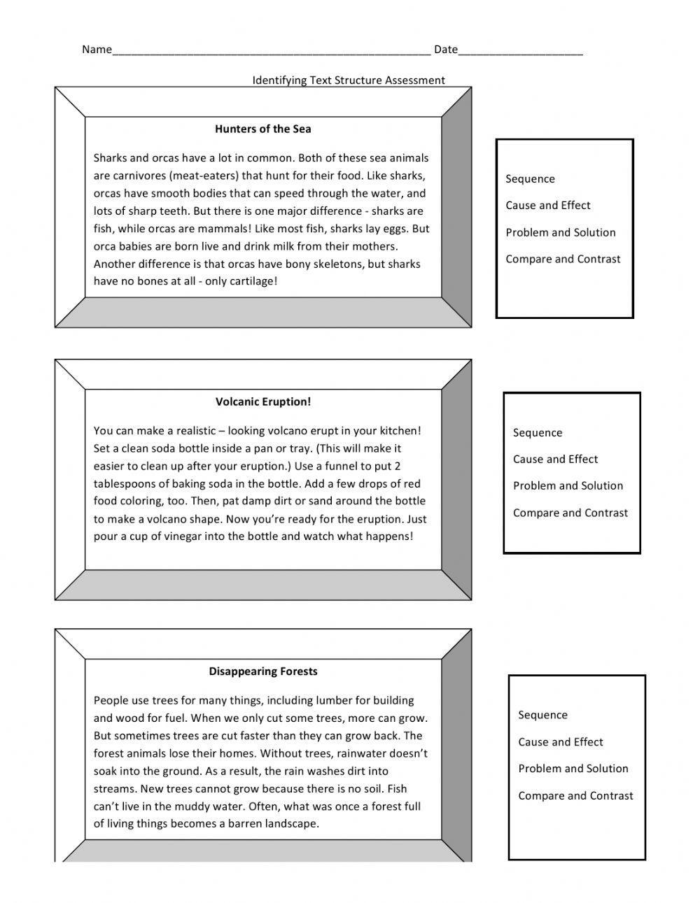 Text Structure Assessment