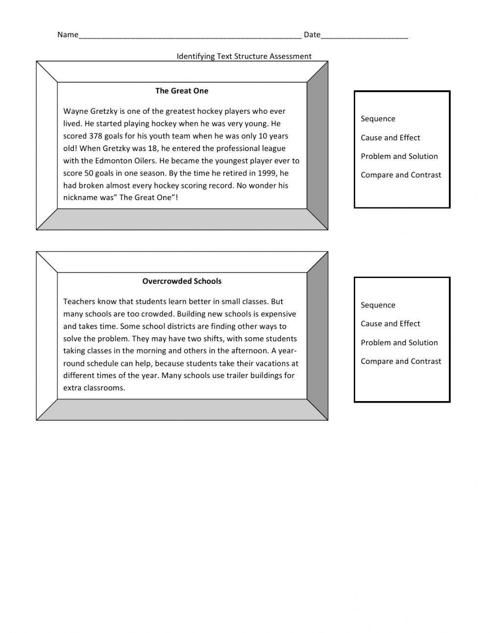 Text Structure Assessment