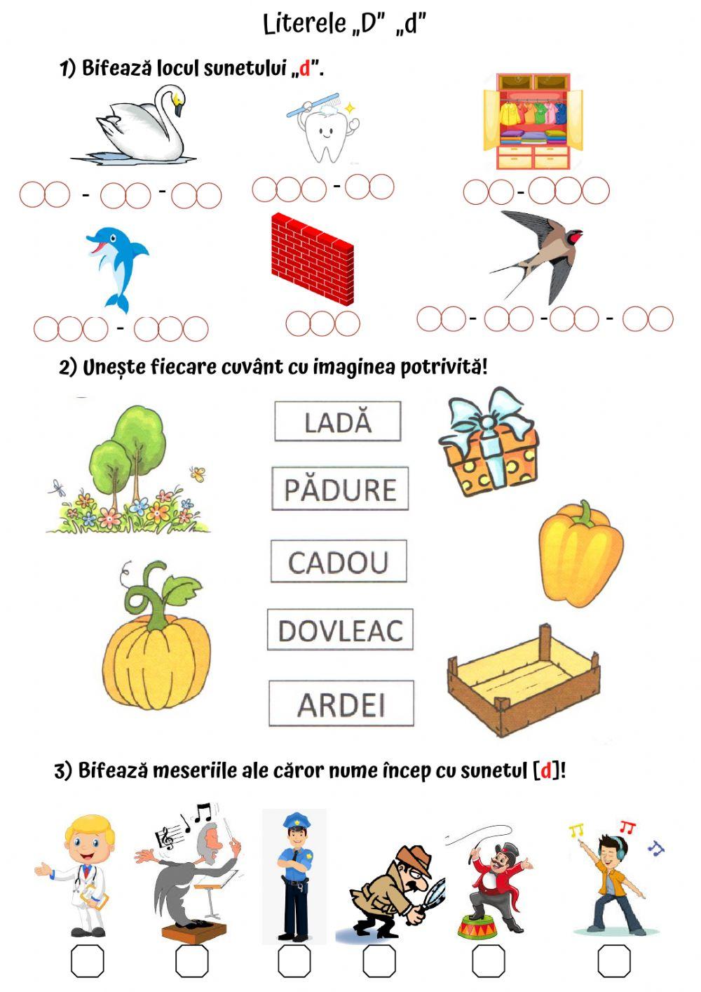 Sunetul „d”. Literele „D”  „d”