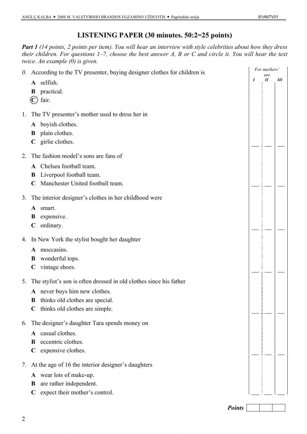 Listening and reading