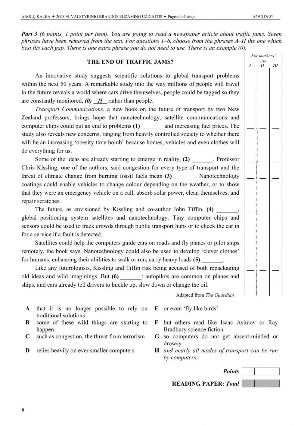 Listening and reading