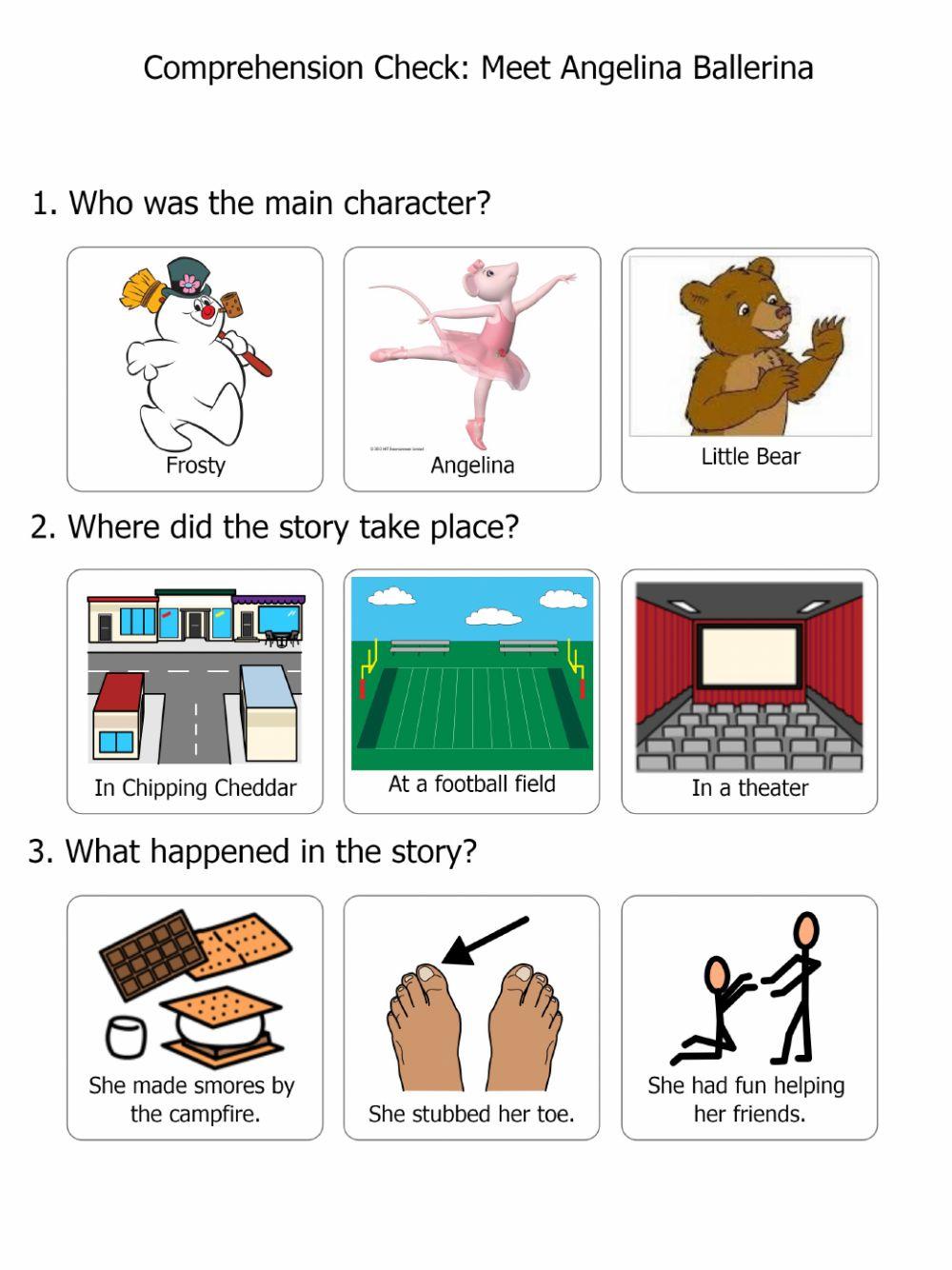 Meet Angelina Ballerina Comp Check worksheet Live Worksheets