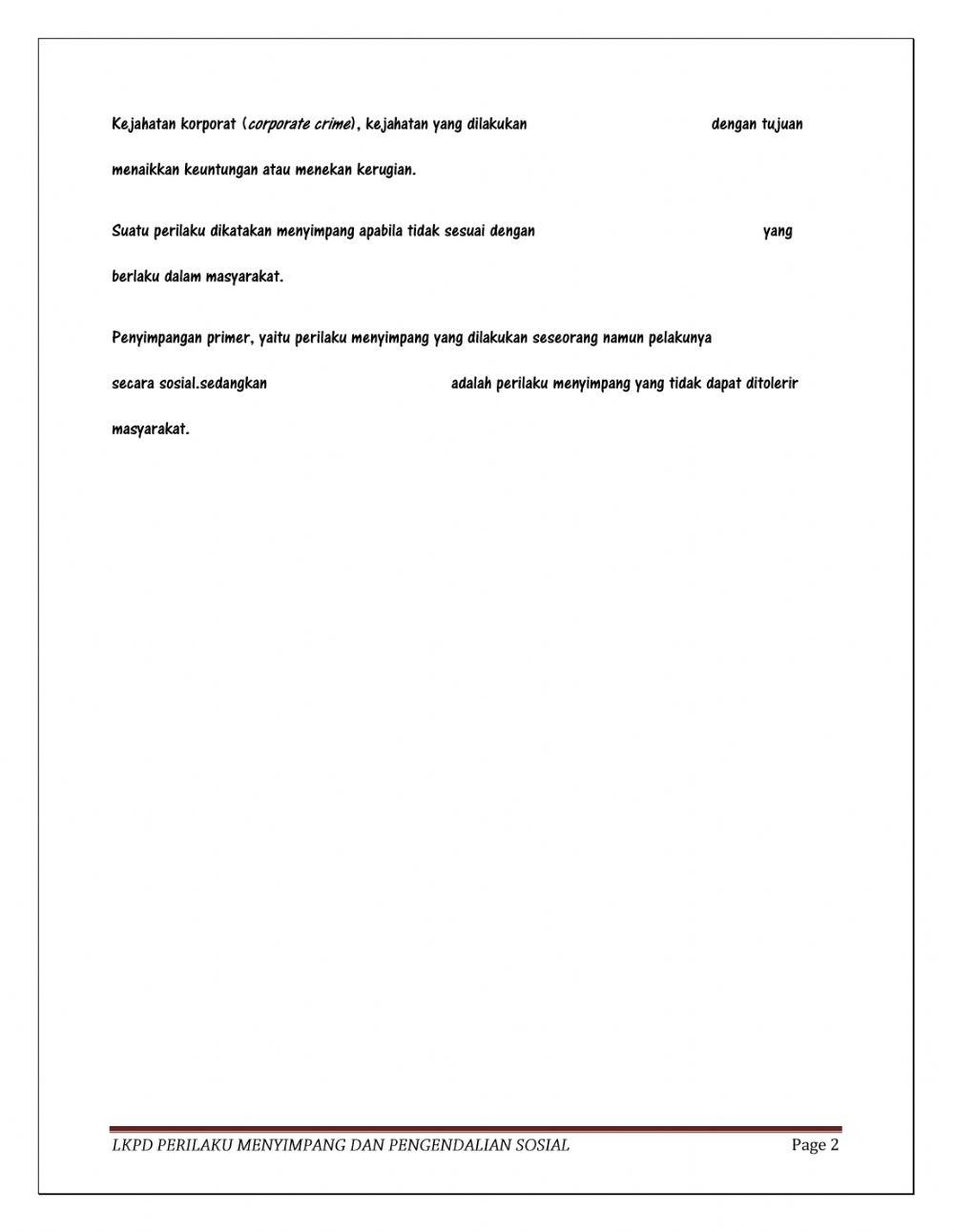 Lkpd perilaku menyimpang dan pengendalian sosial