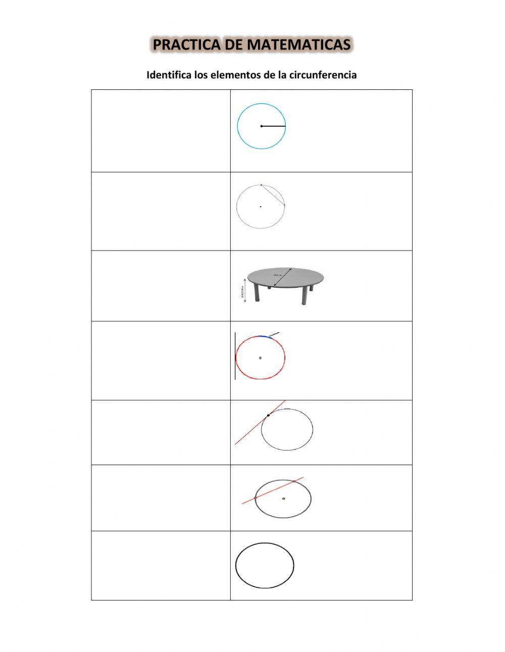 Elementos de la circunferencia