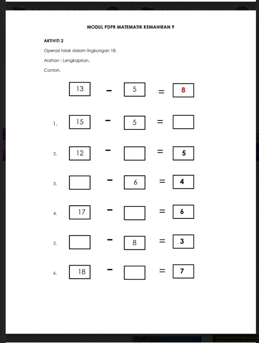Kemahiran 9 - operasi tambah