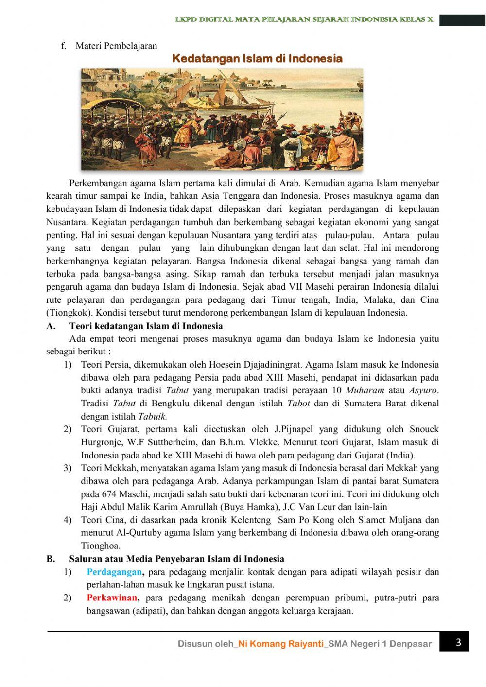 LKPD Digital Sejarah Indonesia-Kelas X-Kedatangan Islam di Indonesia