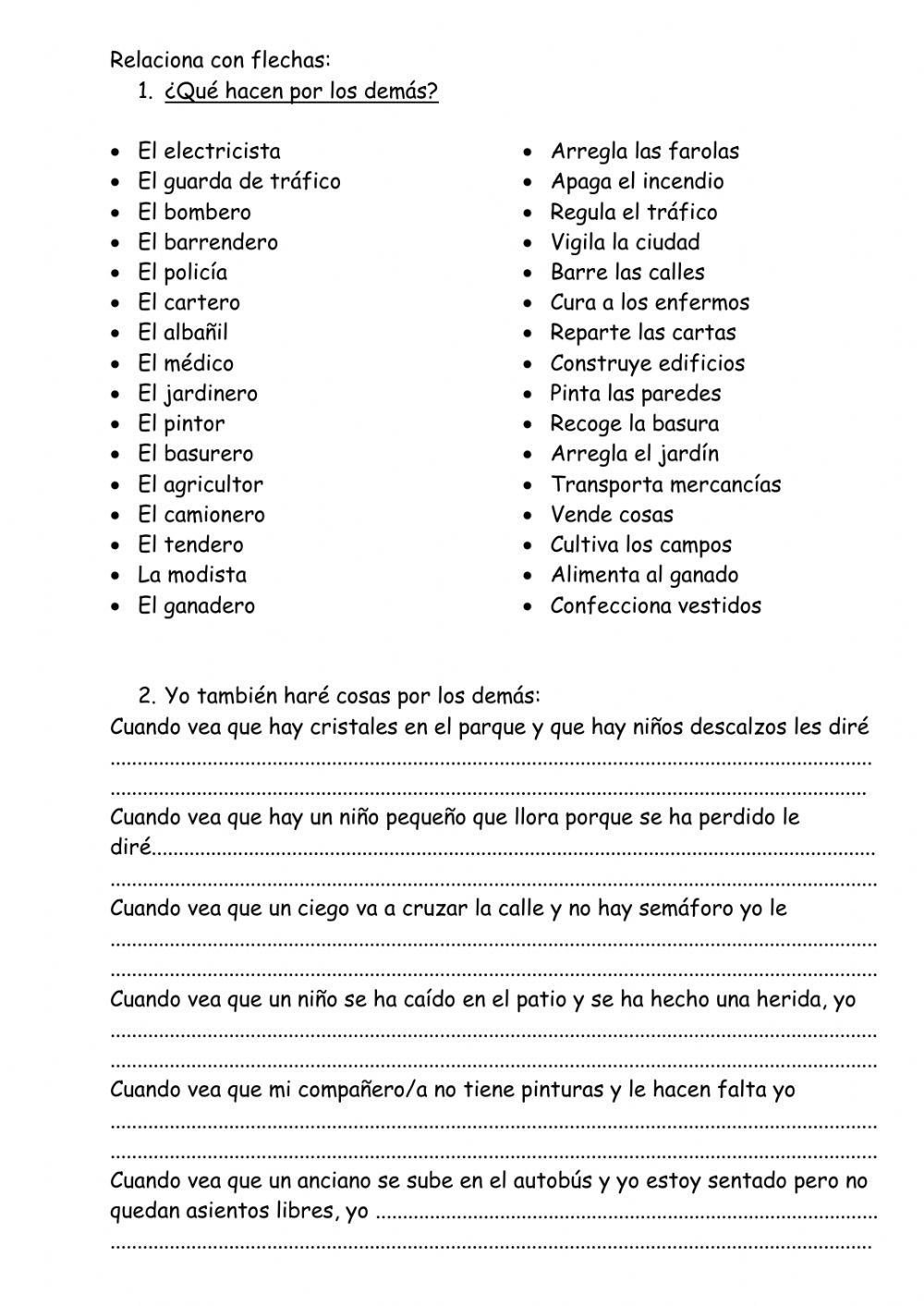 Trabajamos y hacemos cosas por los demás