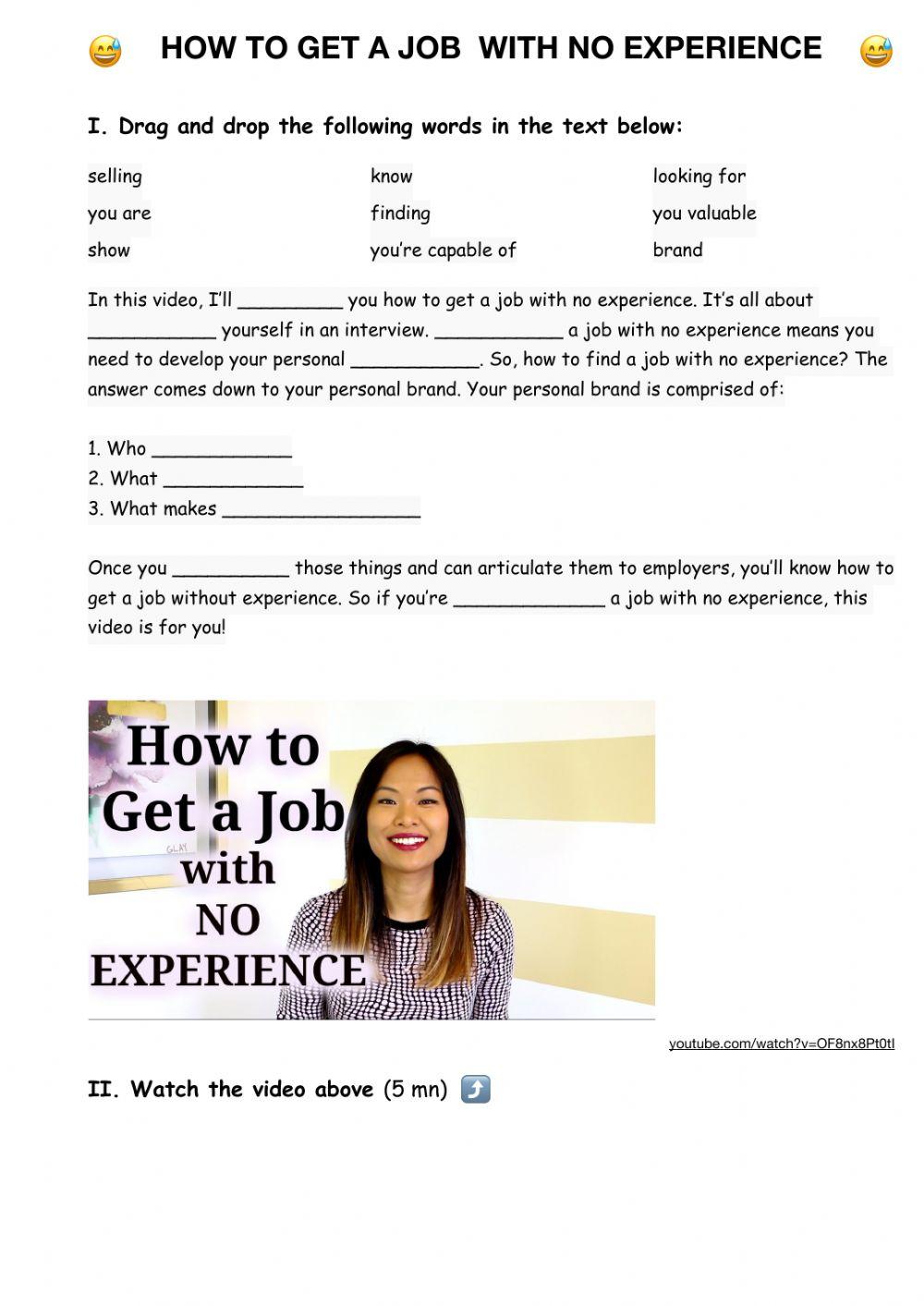 How to get a job with no job experience