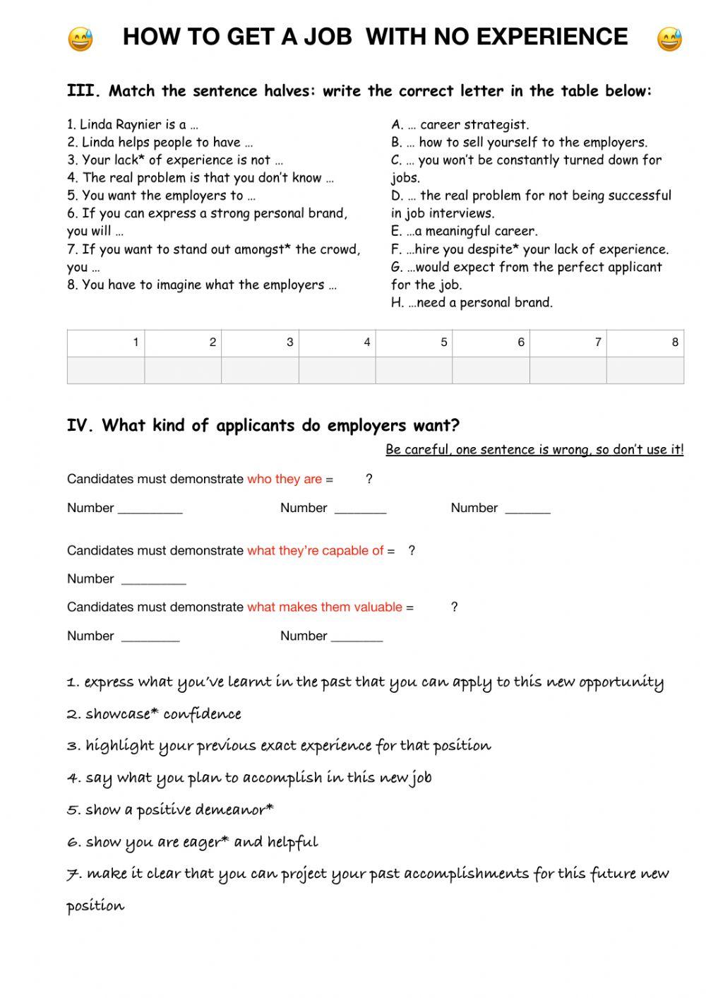 How to get a job with no job experience