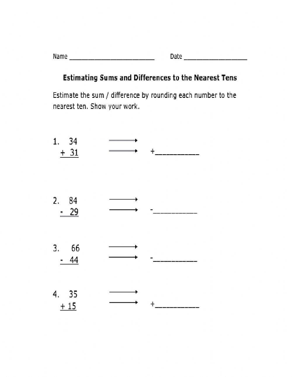 Estimating sums and differences