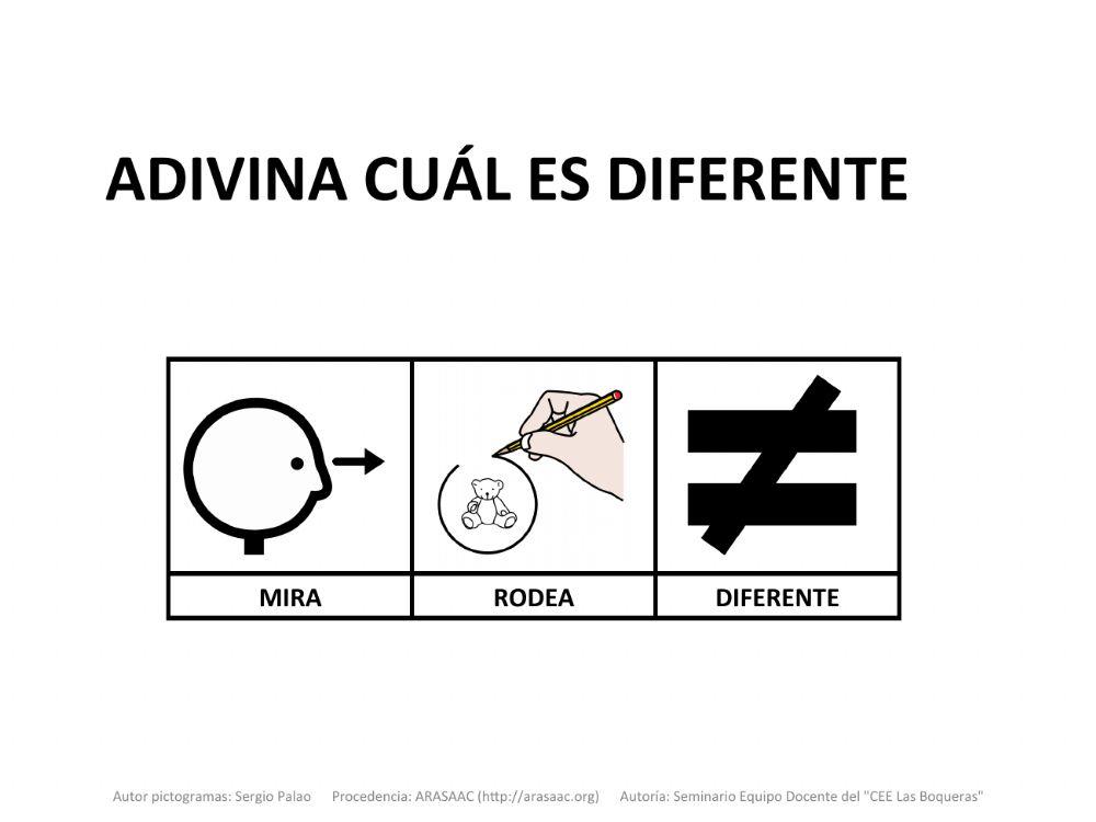 Material Teacch busca el intruso