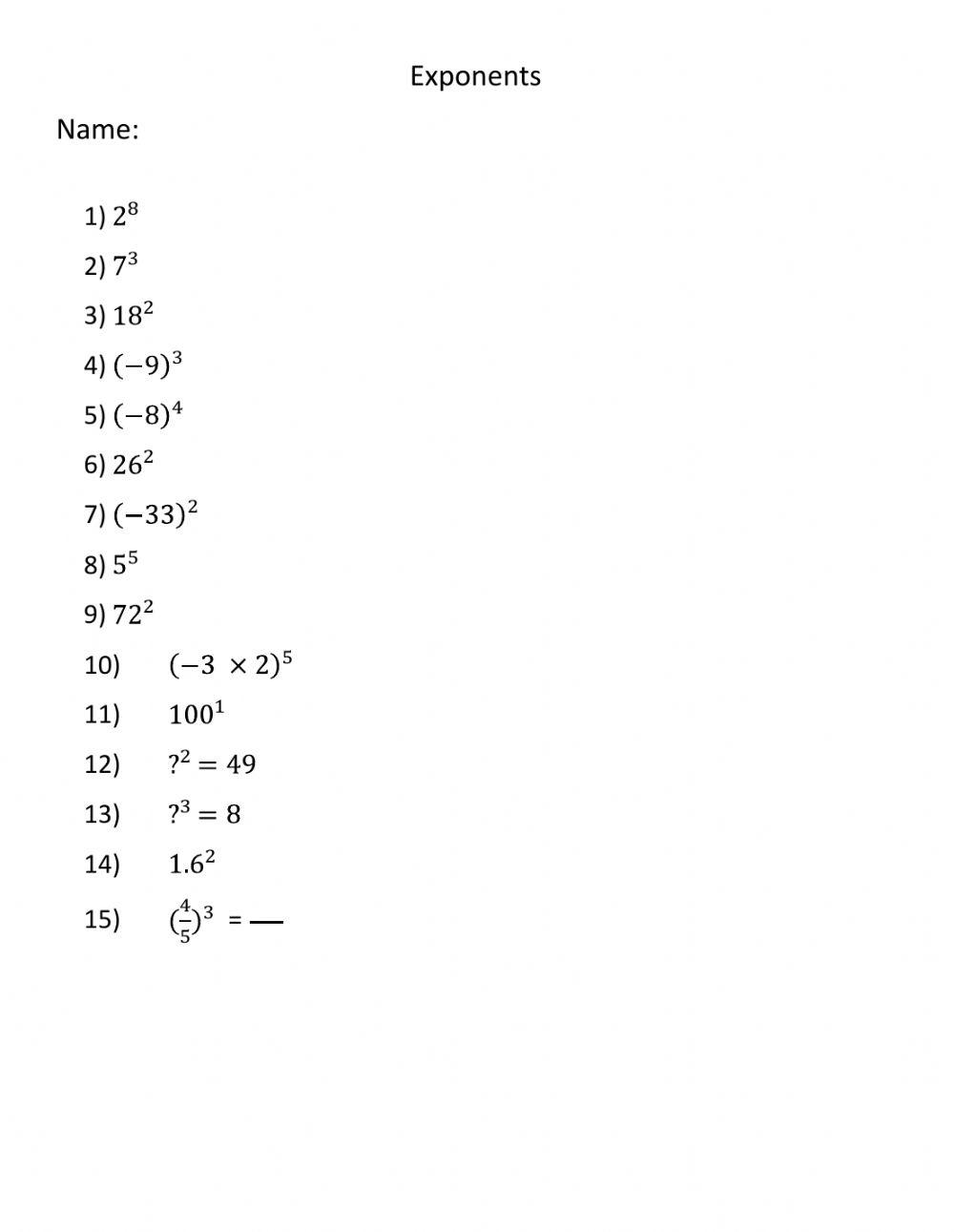 Exponents