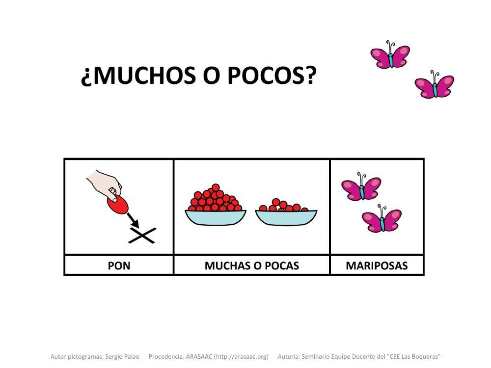 Material Teacch concepto muchos-pocos