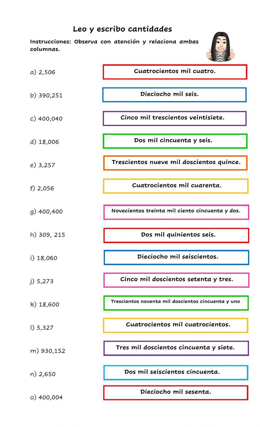 Leo y escribo cantidades