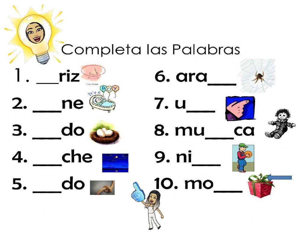 Palabras con N y Ñ Palabras con N y Ñ