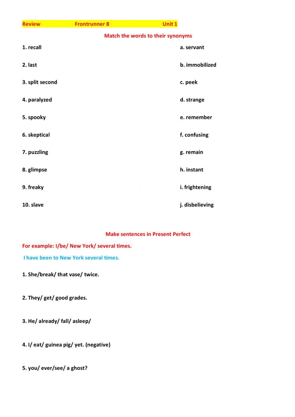 Frontrunner 8 Unit 1