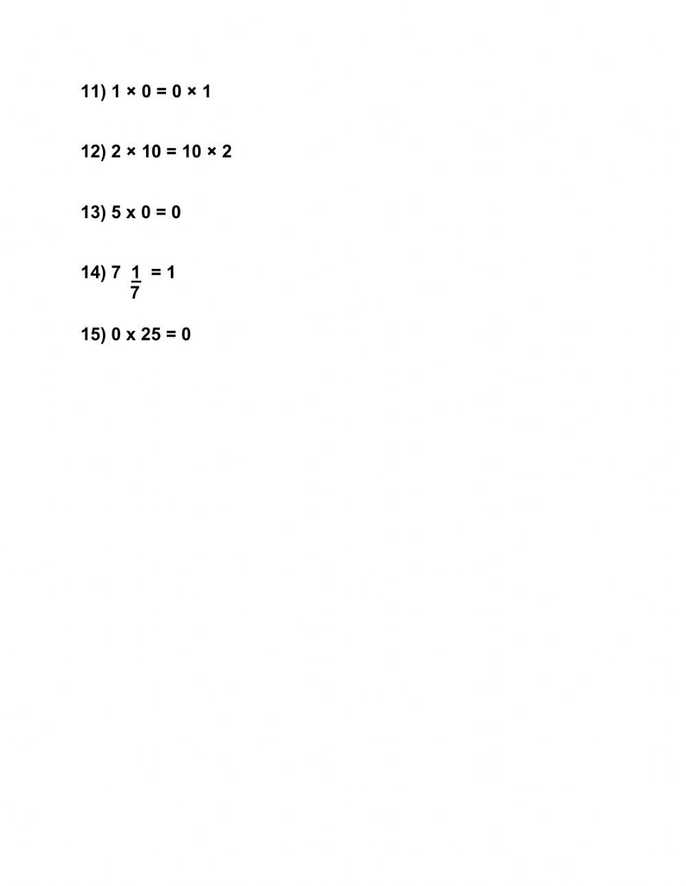 Propiedades de la multiplicación 