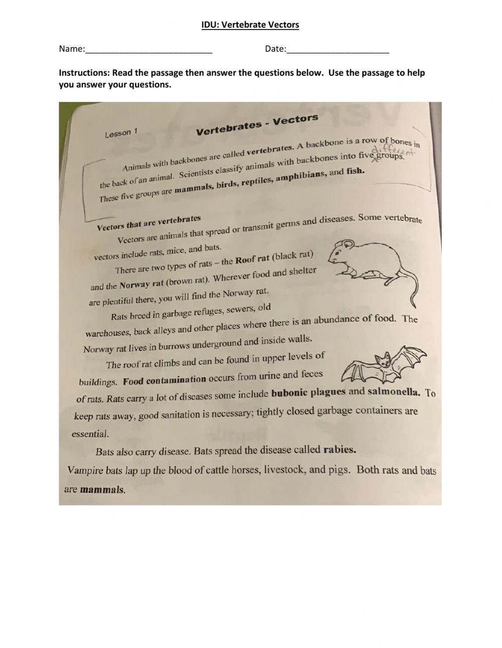 IDU: Vertebrates-Vectors