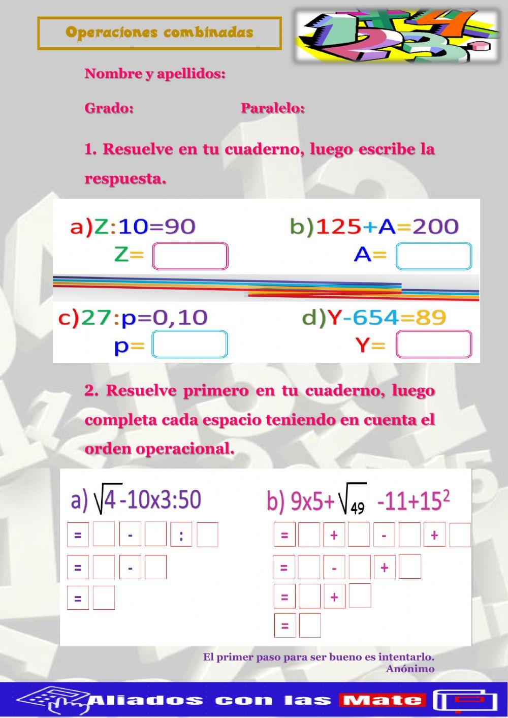 Operaciones combinadas 4