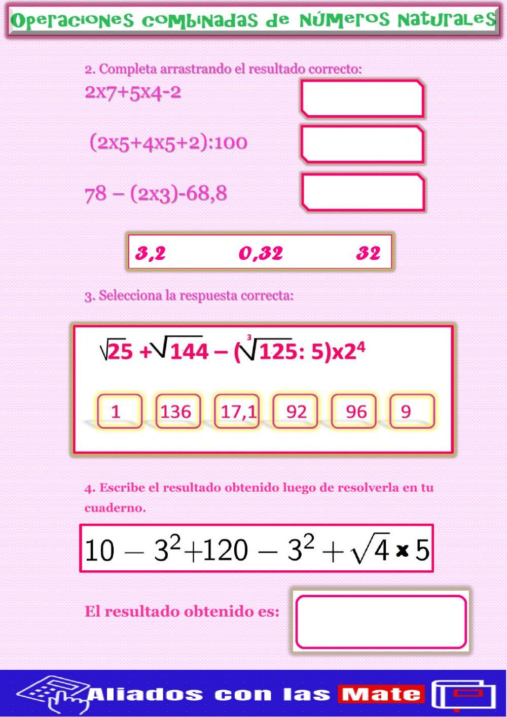 Operaciones combinadas 5