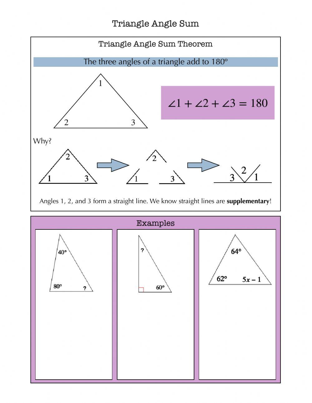 Triangle Angle Sum Notes