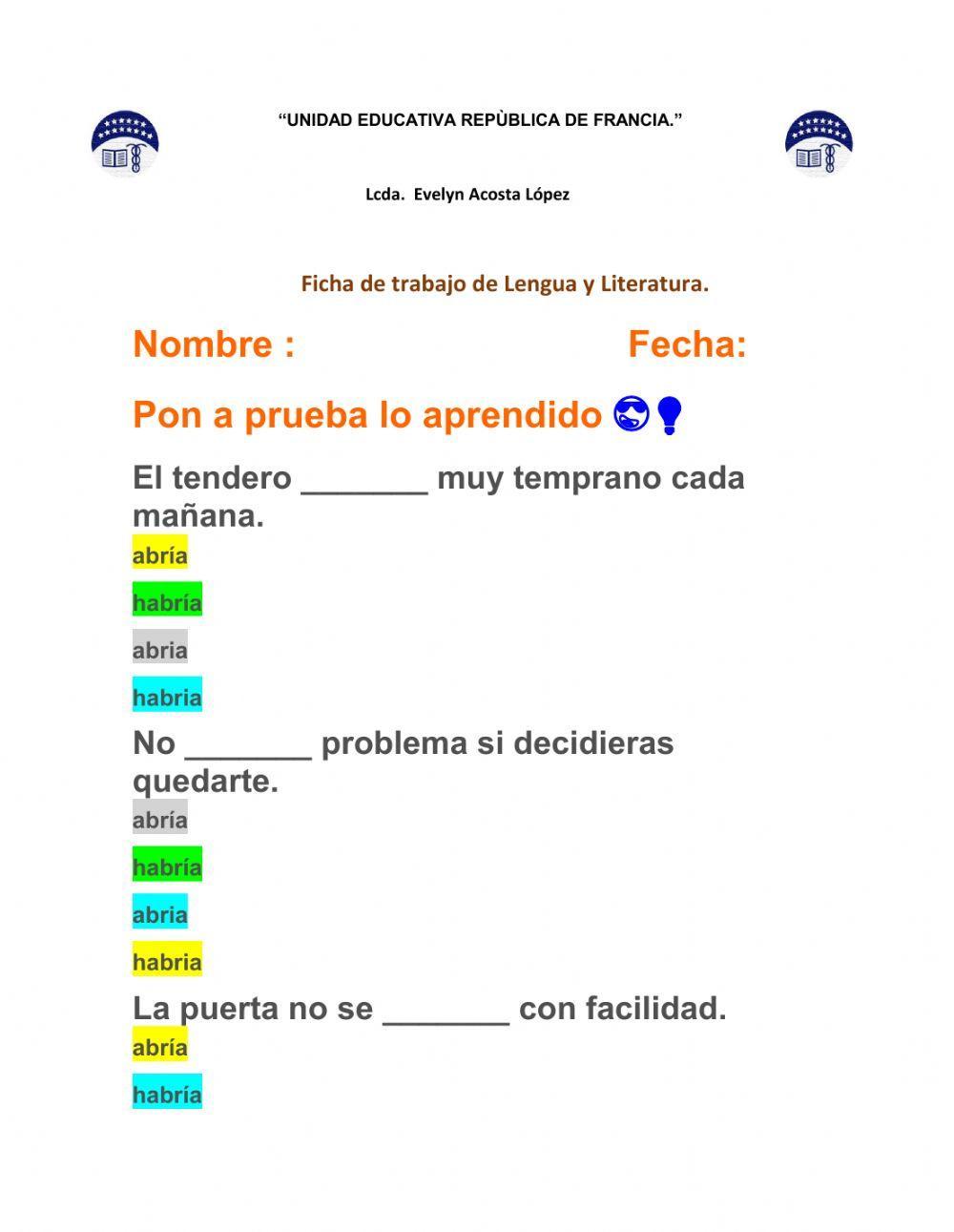 Ortografía abría - habría