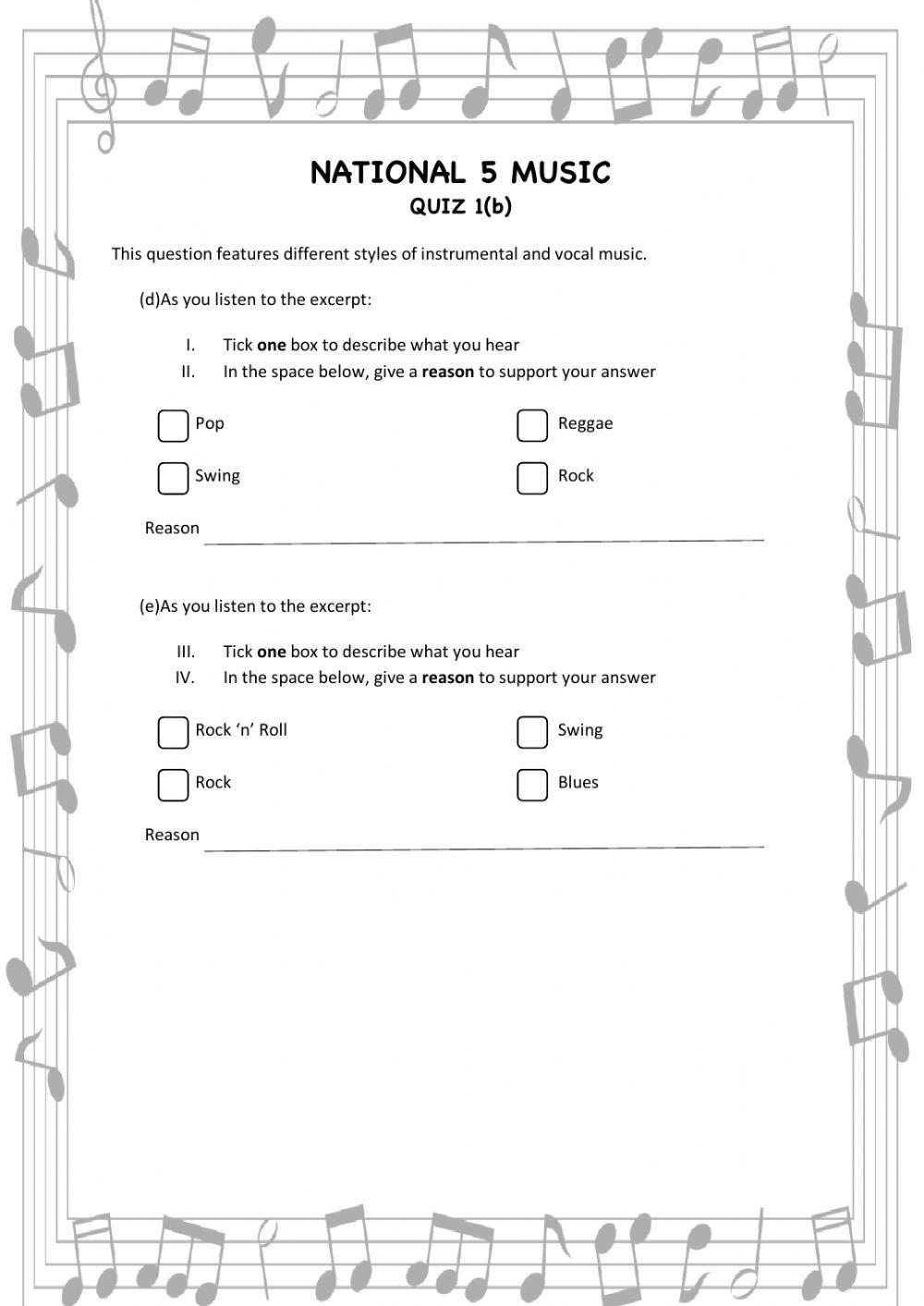 National 5 Music Quiz 1(b)