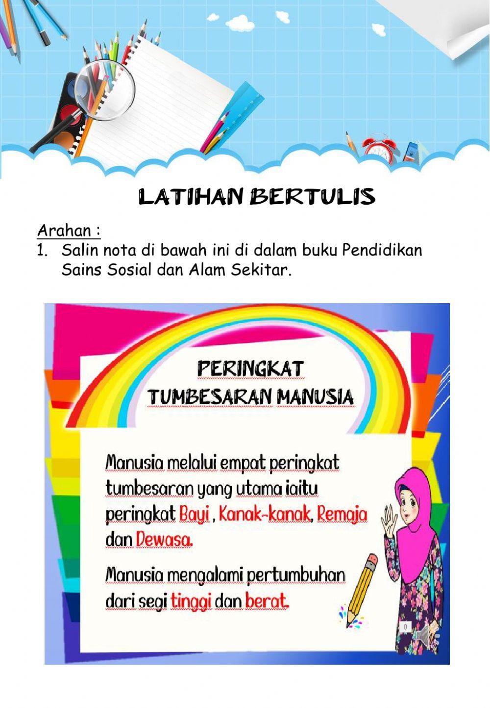 PSSAS Tahun 6 - Peringkat Tumbesaran Manusia